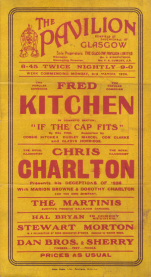 Chris Charlton Handbill for the performance at the Glasgow Pavilion in 1924